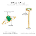 Rosec Jewels-Emerald 3  Stone Ring with Diamond