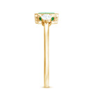 Rosec Jewels-Emerald 3  Stone Ring with Diamond
