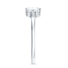 1 CT Octagon Cut Cubic Zirconia Engagement Ring with Trio AAAA - Rosec Jewels