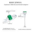 Rosec Jewels-Natural Emerald Cut Emerald Designer Engagement Ring with Diamond