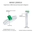 Rosec Jewels-Natural Emerald Cut Emerald Diamond Engagement Wedding Ring Set of 2