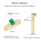 Rosec Jewels-Natural Emerald Cut Emerald Diamond Engagement Wedding Ring Set of 2