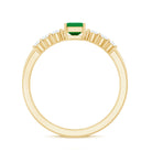 Rosec Jewels-Natural Emerald Cut Emerald Diamond Engagement Wedding Ring Set of 2