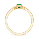 Rosec Jewels-Genuine Emerald Diamond Emerald Cut Engagement Ring and Wedding Band Set
