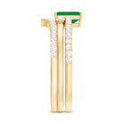 Rosec Jewels-Natural Emerald Cut Emerald Diamond 3 Piece Bridal Ring Set