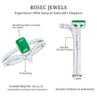Rosec Jewels-Certified Natural Emerald Diamond Emerald Cut Engagement Ring Wedding Band Set