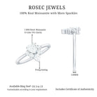 Certified Moissanite Heart Promise Ring with Accent D-VS1 - Rosec Jewels