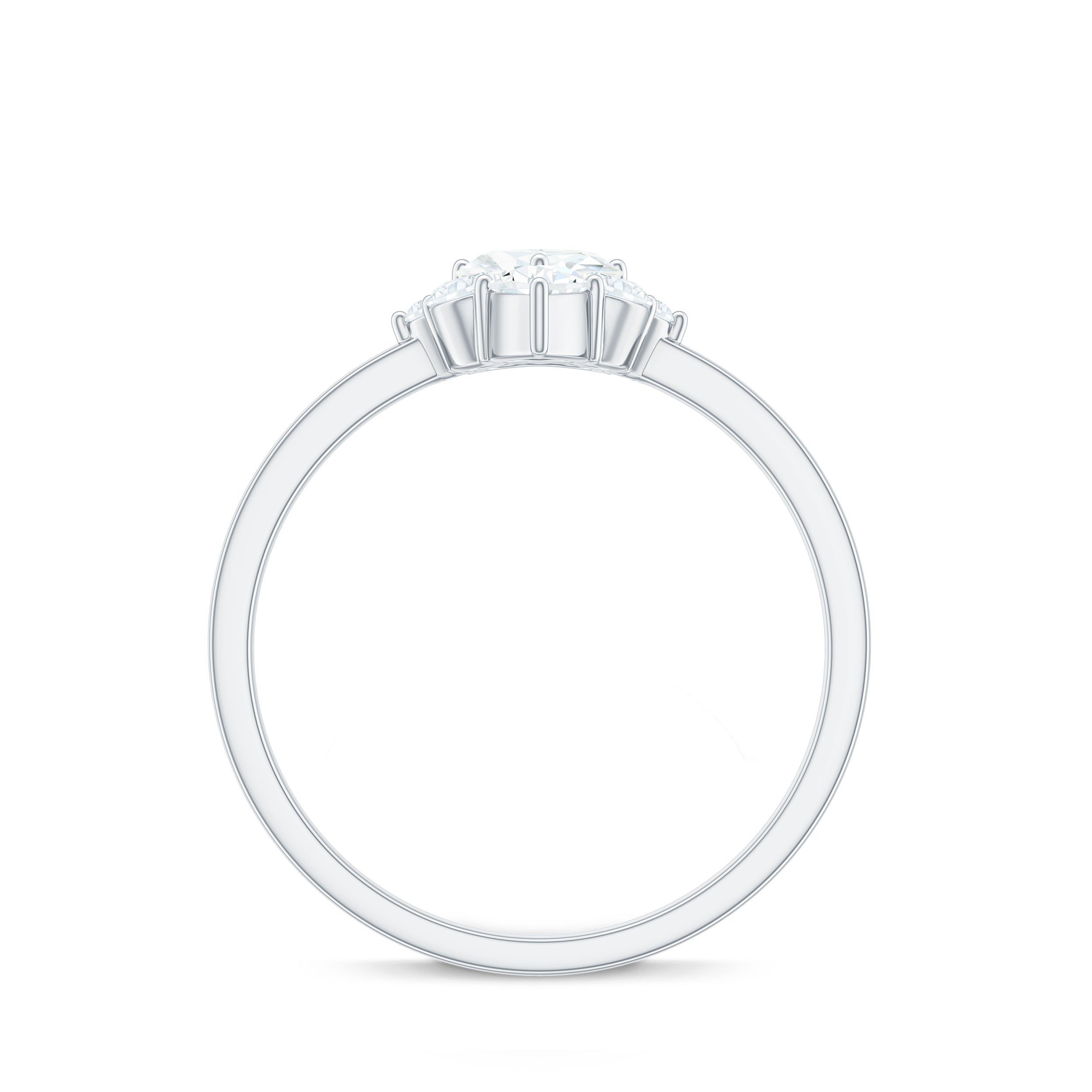 Rosec Jewels-Certified Moissanite Heart Promise Ring with Accent