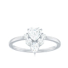 Certified Moissanite Heart Promise Ring with Accent D-VS1 - Rosec Jewels