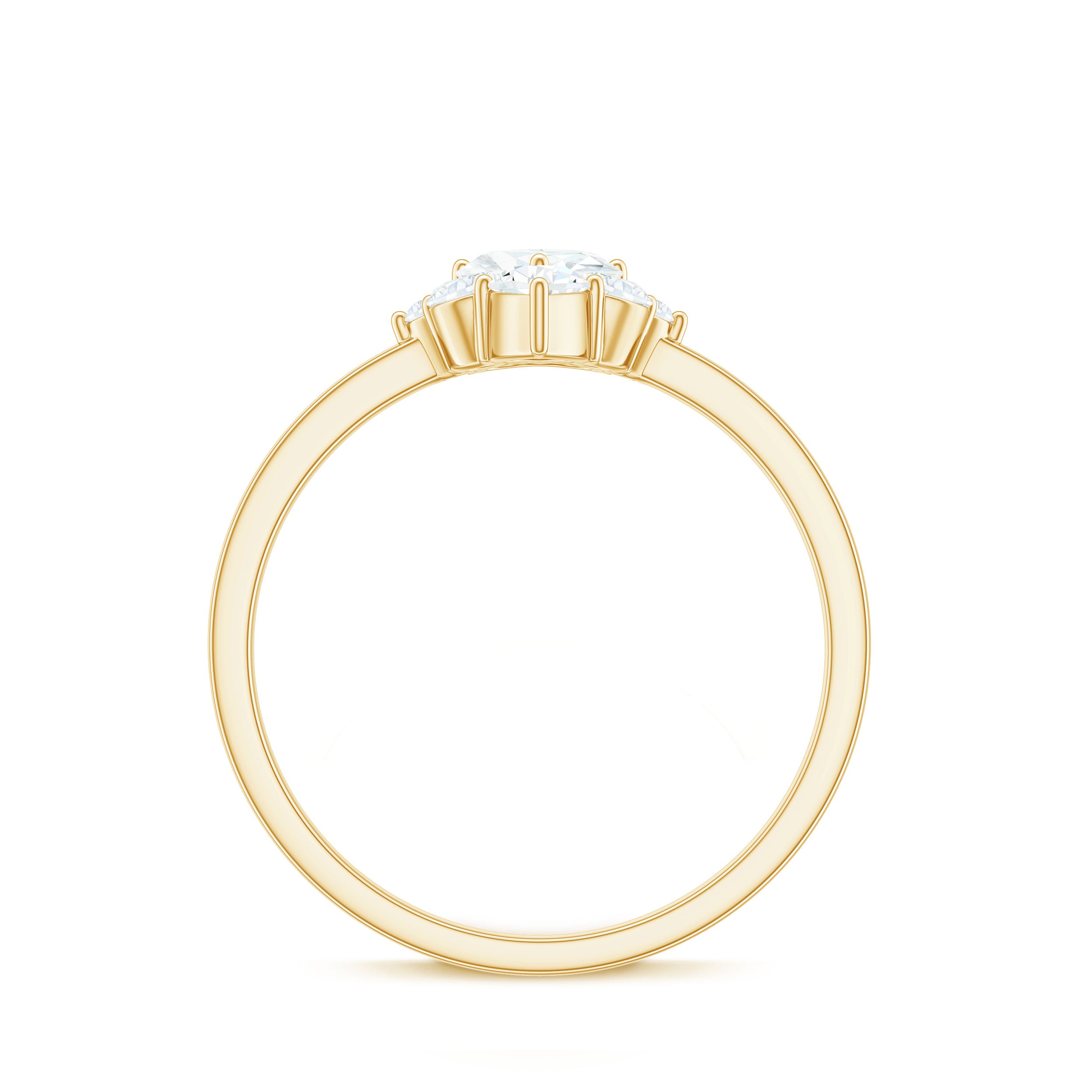 Rosec Jewels-Certified Moissanite Heart Promise Ring with Accent