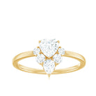 Certified Moissanite Heart Promise Ring with Accent D-VS1 - Rosec Jewels