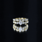 Zircon Bridal Wedding Ring Set with Matching Band AAAA - Rosec Jewels