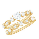 Zircon Bridal Wedding Ring Set with Matching Band AAAA - Rosec Jewels