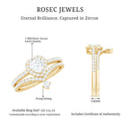 Cubic Zirconia Heart Ring Set with V Shape Band AAAA - Rosec Jewels