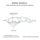 1.50 CT Certified Moissanite Heart Wedding Ring Set in Gold Moissanite - ( D-VS1 ) - Color and Clarity - Rosec Jewels
