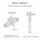 Certified Moissanite Heart Wedding Ring Set for Women D-VS1 - Rosec Jewels