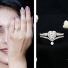 Certified Moissanite Heart Wedding Ring Set for Women D-VS1 - Rosec Jewels