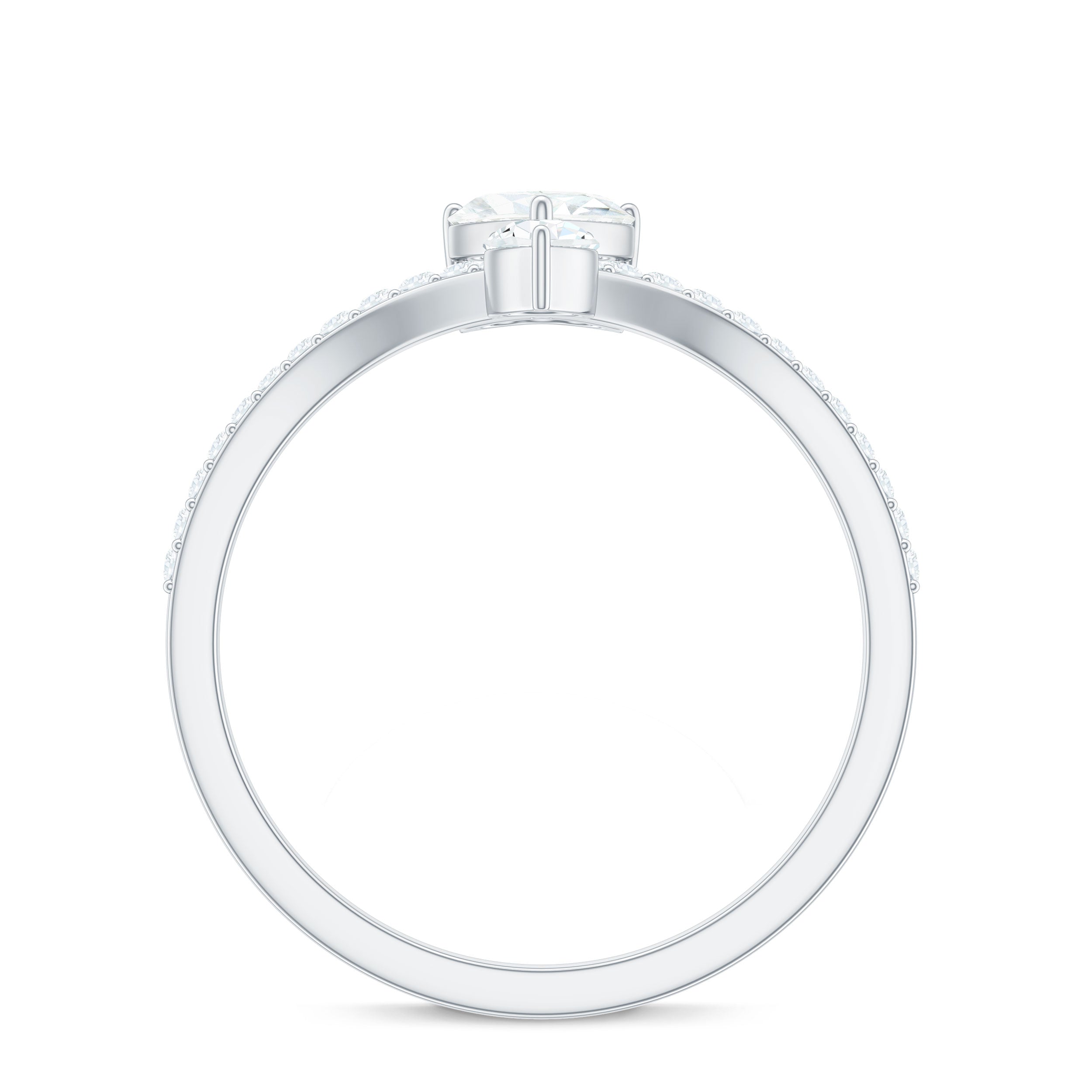 Rosec Jewels-Designer Moissanite Heart Engagement Ring for Women