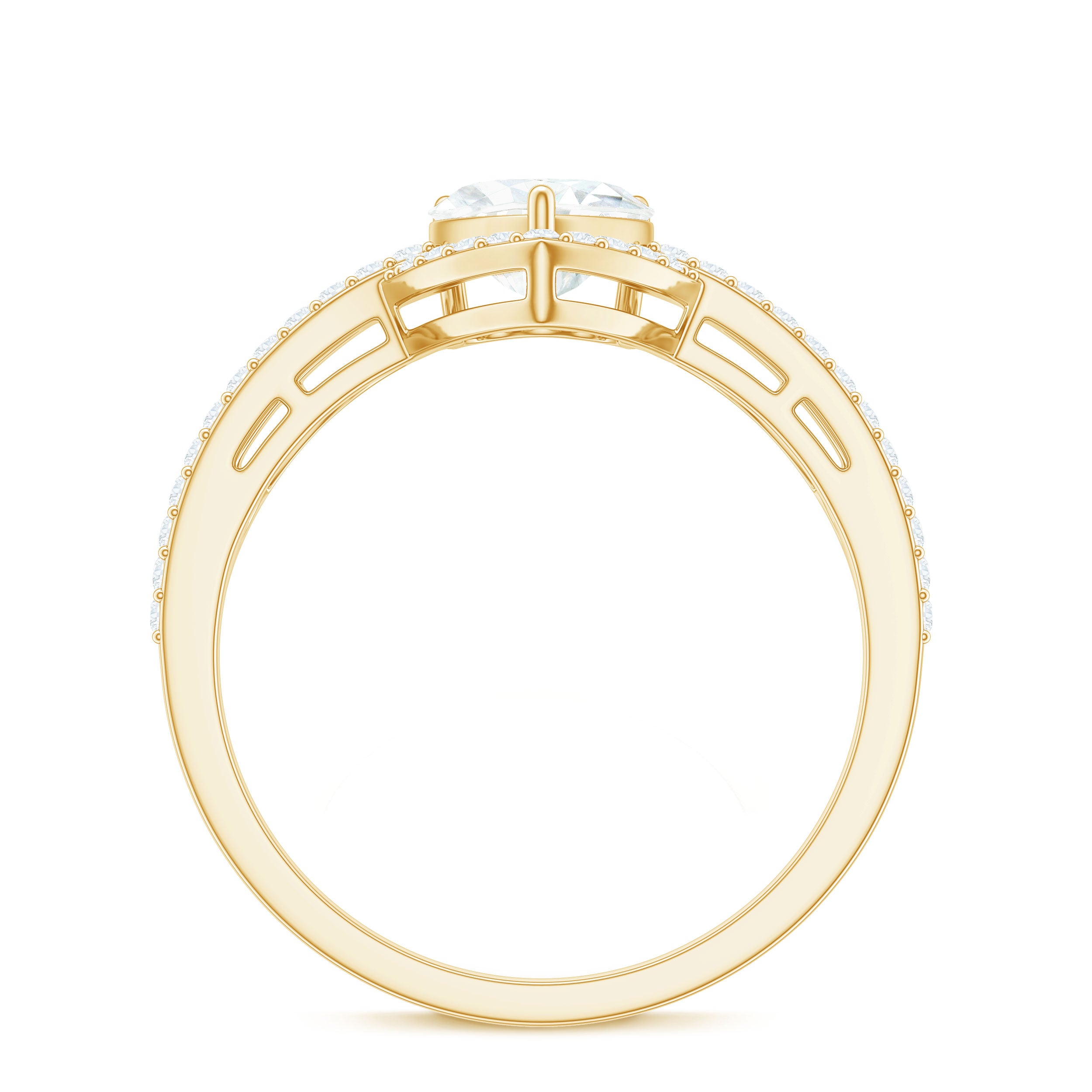 Rosec Jewels-Heart Shaped Moissanite Designer Engagement Ring