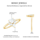 1 CT Cubic Zirconia Heart Engagement Ring with Side Stones AAAA - Rosec Jewels