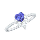 Rosec Jewels-Natural Tanzanite Diamond Heart Promise Ring for Engagement