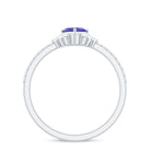 Rosec Jewels-Natural Tanzanite Diamond Heart Promise Ring for Engagement
