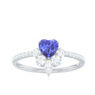 Rosec Jewels-Natural Tanzanite Diamond Heart Promise Ring for Engagement
