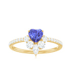 Rosec Jewels-Natural Tanzanite Diamond Heart Promise Ring for Engagement