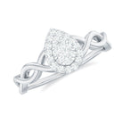 Rosec Jewels-Illusion Set Round Moissanite Crossover Halo Engagement Ring