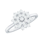 Certified Cubic Zirconia Flower Cluster Engagement Ring AAAA - Rosec Jewels