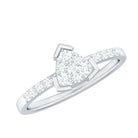 1/2 CT Round Cubic Zirconia Triangular Engagement Ring AAAA - Rosec Jewels