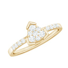1/2 CT Round Cubic Zirconia Triangular Engagement Ring AAAA - Rosec Jewels
