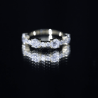 Rosec Jewels-Round Moissanite Half Eternity Wedding Band