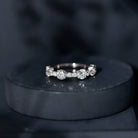 Rosec Jewels-Round Moissanite Half Eternity Wedding Band