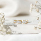 Rosec Jewels-Round Moissanite Half Eternity Wedding Band