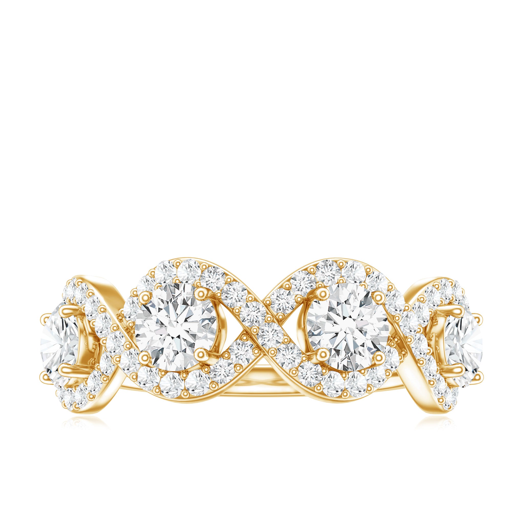 Round Moissanite Infinity Wedding Band Ring D-VS1 - Rosec Jewels
