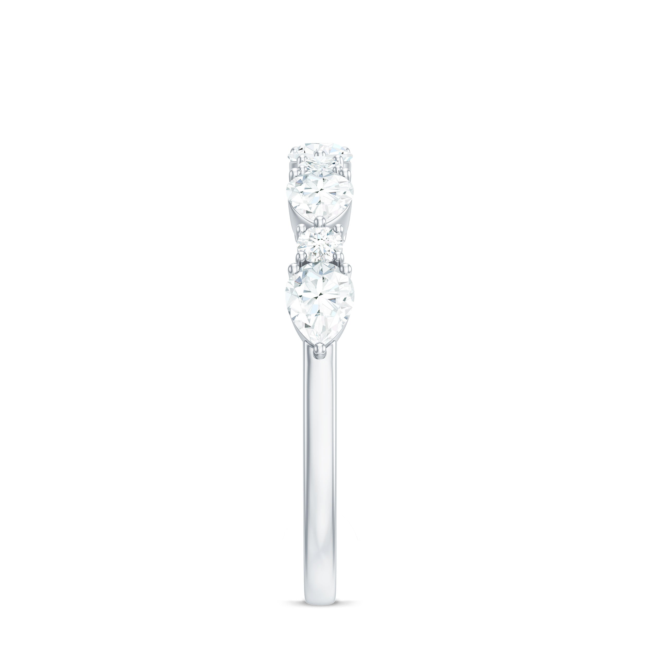 Certified Moissanite Half Eternity Stackable Ring for Women D-VS1 - Rosec Jewels