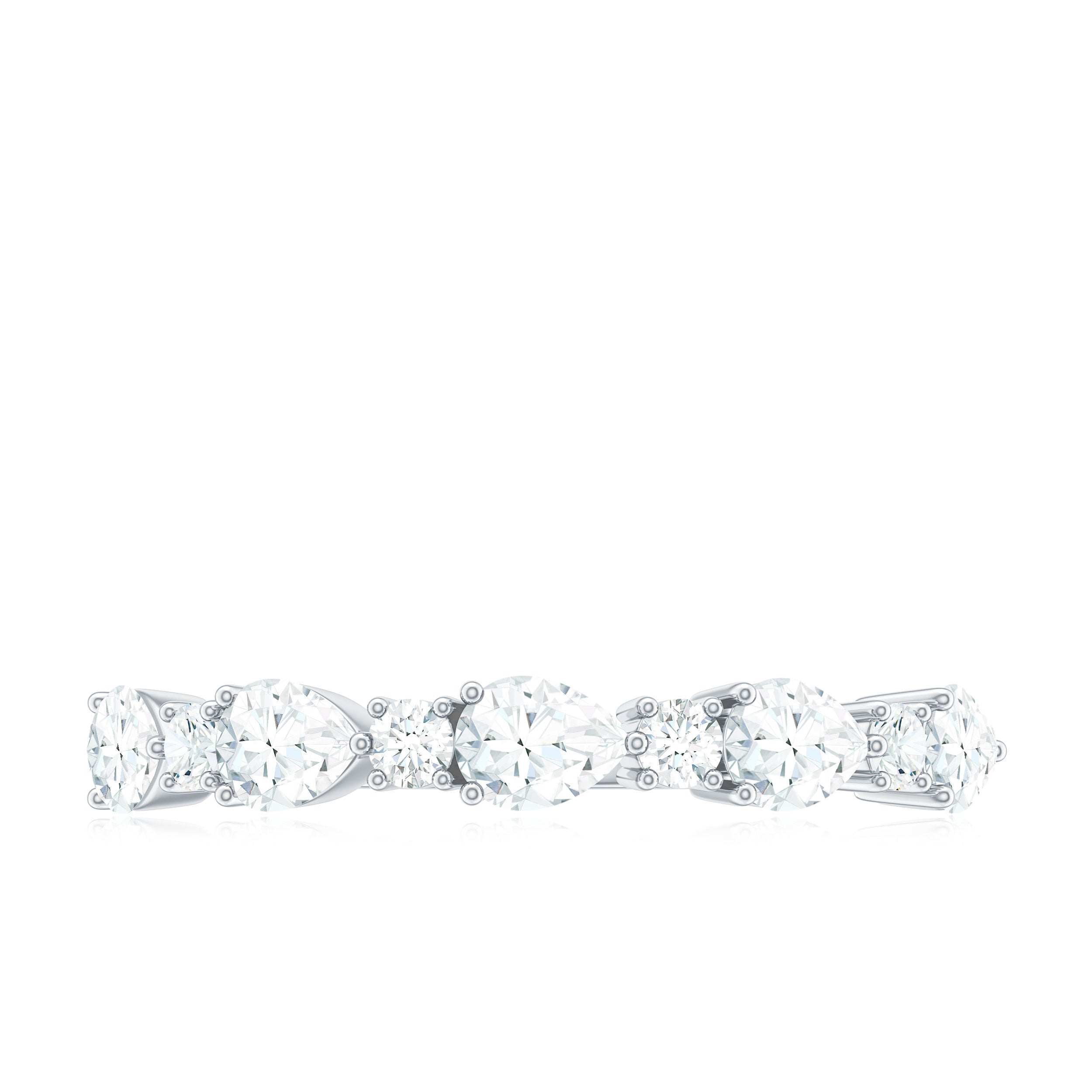 Certified Moissanite Half Eternity Stackable Ring for Women D-VS1 - Rosec Jewels