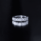 Oval and Baguette Cut Zircon Wedding Half Eternity Ring AAAA - Rosec Jewels