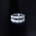 Certified Baguette and Oval Cut Moissanite Half Eternity Band D-VS1 - Rosec Jewels