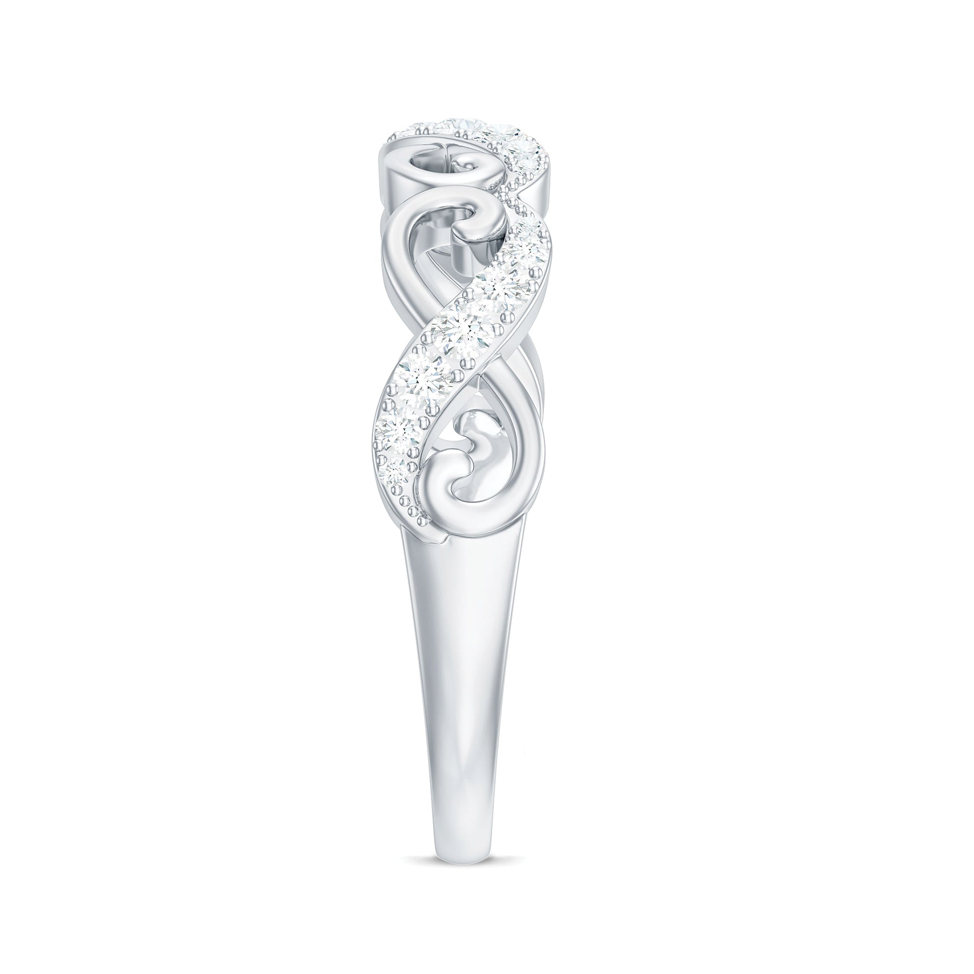 Vintage Inspired Moissanite Infinity Wedding Band Ring D-VS1 - Rosec Jewels