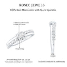 Round Cut Moissanite Engagement Ring with Side Stones D-VS1 - Rosec Jewels