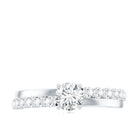 Round Cut Moissanite Engagement Ring with Side Stones D-VS1 - Rosec Jewels