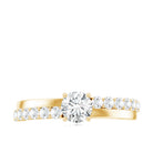 Round Cut Moissanite Engagement Ring with Side Stones D-VS1 - Rosec Jewels