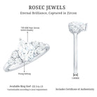Zircon Teardrop Engagement Ring with Cluster Accent AAAA - Rosec Jewels