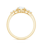 Certified 1.3 Carat Moissanite Pear Engagement Ring with Trio D-VS1 - Rosec Jewels