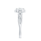 Princess Cut Moissanite Infinity Promise Ring with Half Halo D-VS1 - Rosec Jewels