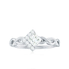 Princess Cut Moissanite Infinity Promise Ring with Half Halo D-VS1 - Rosec Jewels