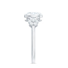 Rosec Jewels-Oval Cut Moissanite Flower Engagement Ring in Split Shank