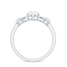 Rosec Jewels-Oval Cut Moissanite Flower Engagement Ring in Split Shank